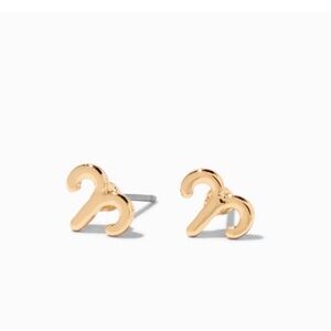 Claire's Gold Aries Symbol Earrings